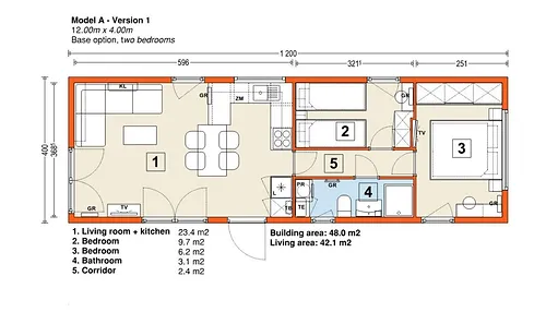 Mobil-home 42 m² – 3 chambres