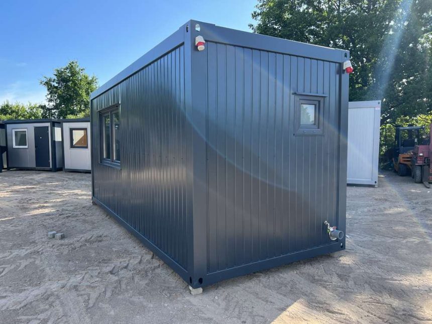 Conteneur avec cuisine américaine, WC et douche 6,00 x 2,43 m