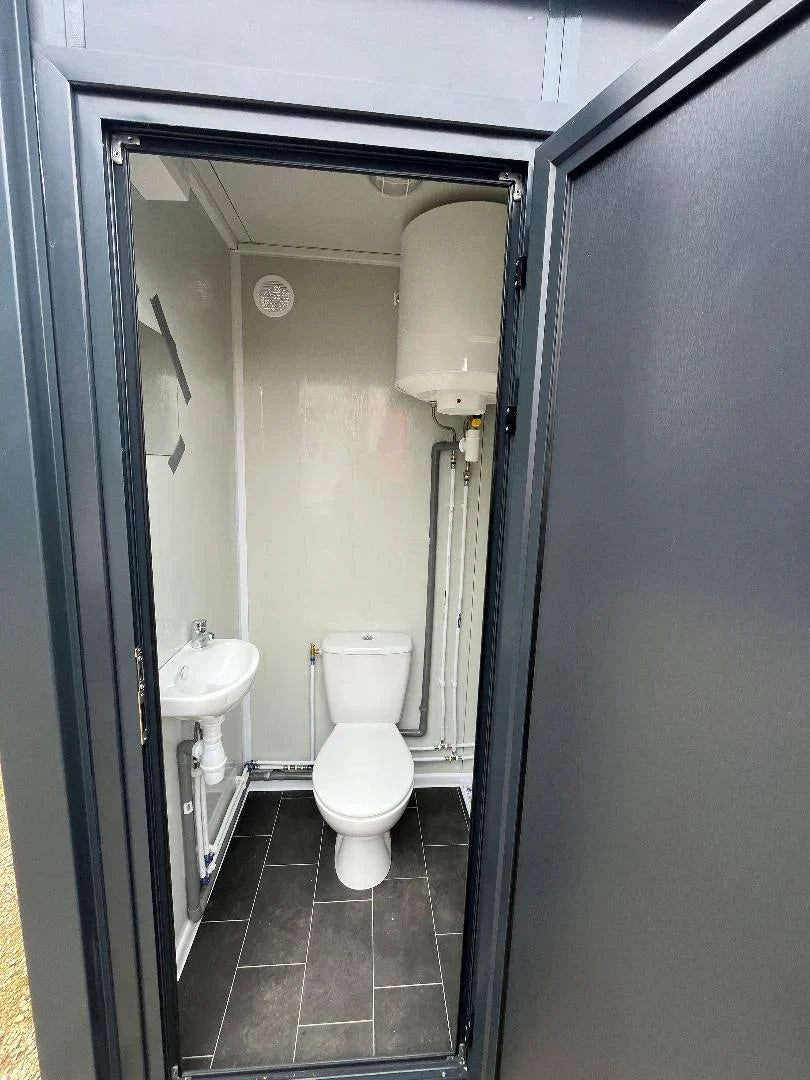 Conteneur sanitaire WC + Lavabo + Douche connectable Gris