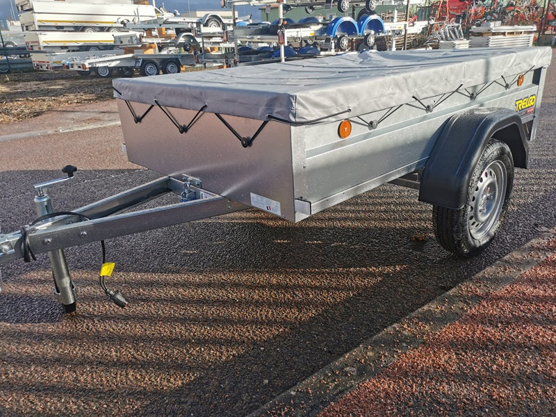 Remorque à bagages TRELGO avec roue jockey et bâche plate