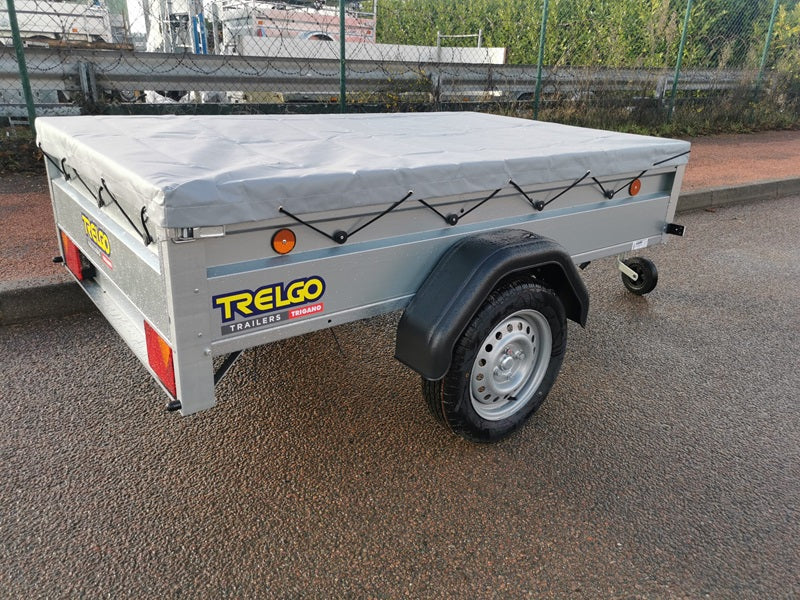 Remorque à bagages TRELGO avec roue jockey et bâche plate
