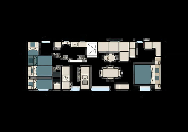 Mobil-home Louisiana Ponant de 40 m² avec 3 chambres