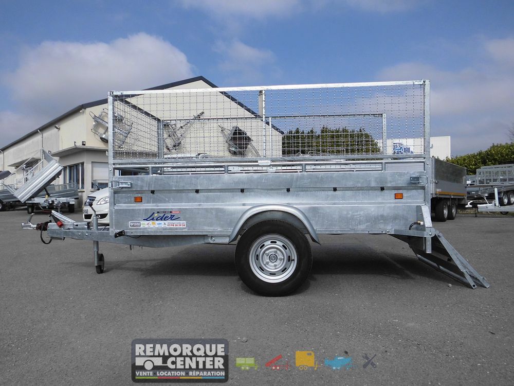 Remorque polyvalente LIDER ROBUST 2M50- 1 essieux freiné