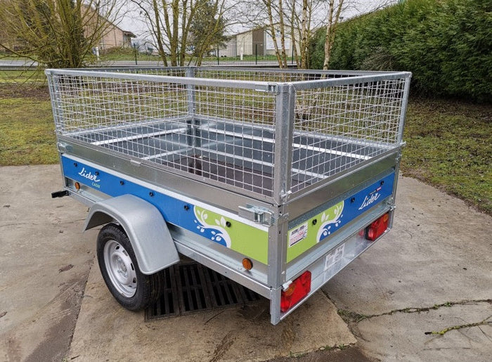 Remorque Cadix 205 × 132 × 39 cm avec extensions de grille de 50 cm