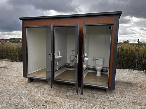 Conteneur Sanitaire Type Pavillon avec Triple Cabine