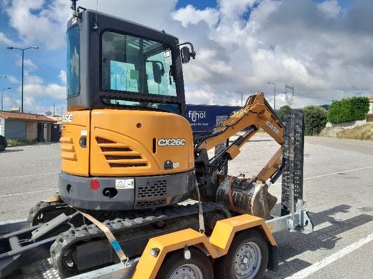 CASE CX26C + 3 GODETS + REMORQUE