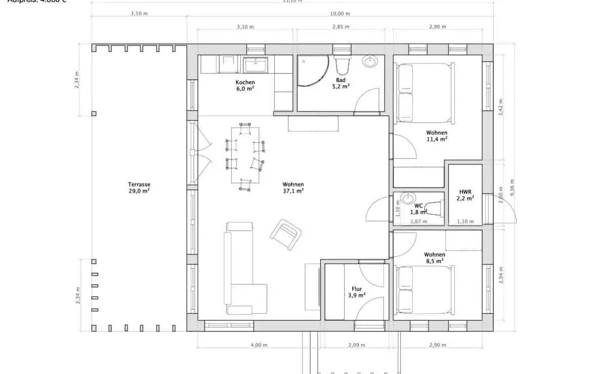 Maison préfabriquée disponible immédiatement Chalet K-Home-M-80