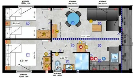 Petite maison mobile avec garage T2